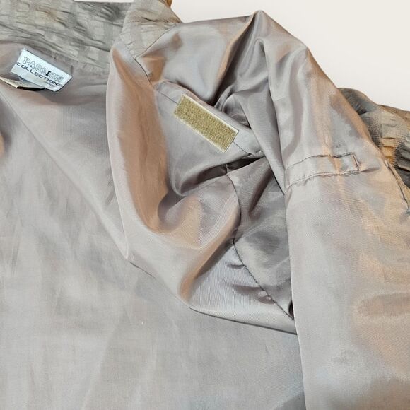 Vintage Passion Collections Oversized Silk Neutral Beige Zip Jacket Large - Picture 7 of 13